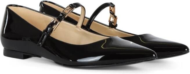 Guess Puntige Neus Patent Ballerina Flats Black Dames