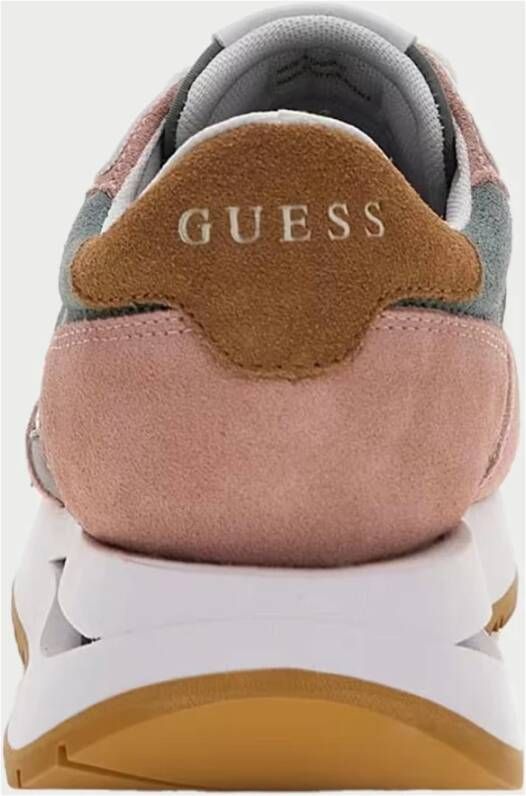 Guess Roze Runner Sneakers met Suède Inzetstukken Multicolor Dames