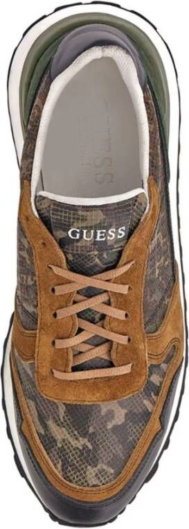 Guess Casual Stijl Verhogende Sneakers voor Heren Bruin Heren