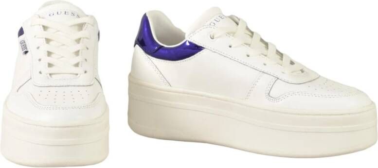 Guess Sneakers met leren en rubberen zool White Dames