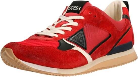 Guess Rode Casual Textiel Sneakers Rood Heren