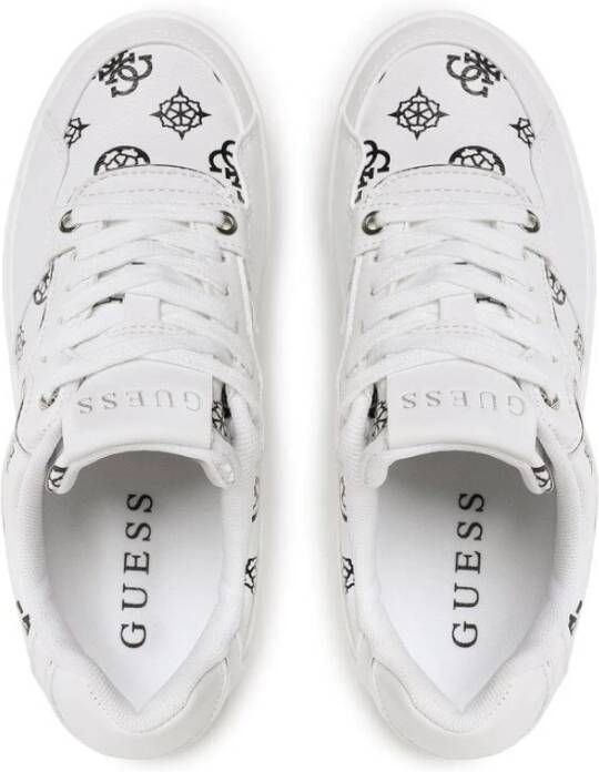 Guess Urbane Logo Bedrukte Sneakers Wit Dames