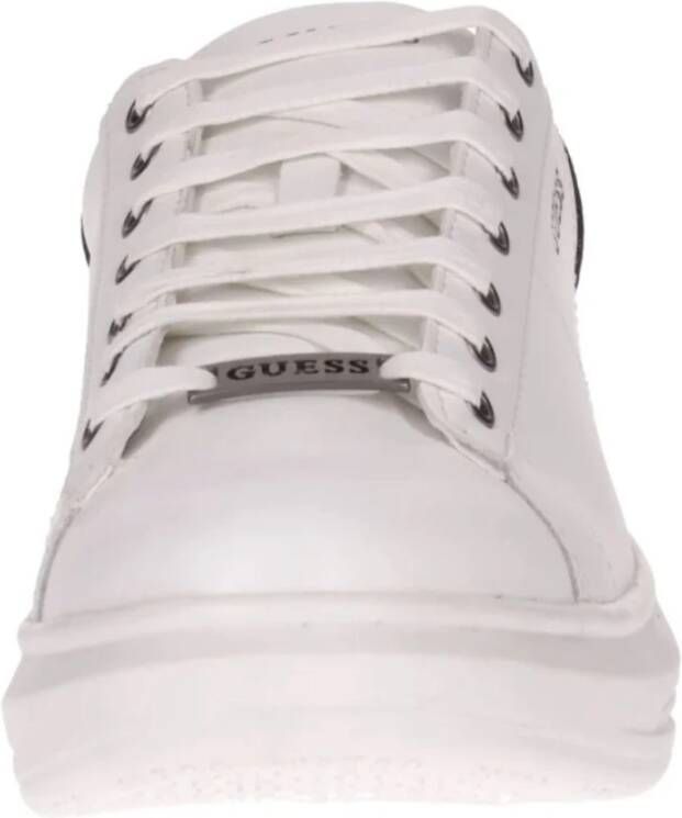 Guess Witte zwarte leren Vibo Carryover sneakers Wit Heren