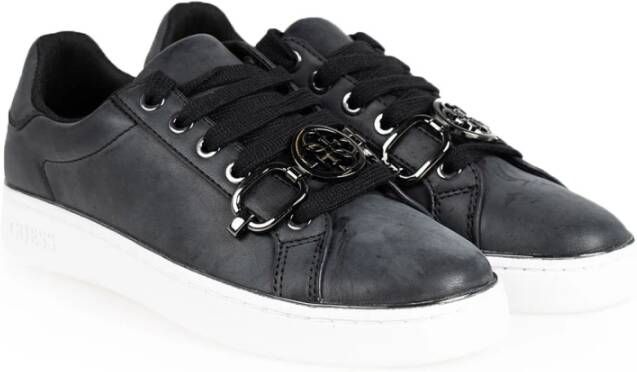 Guess Hoogwaardige Eco Leren Sneakers Zwart Dames