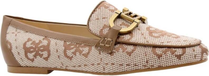 Guess Stijlvolle Mocassin Schoenen Beige Dames