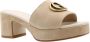 Guess Beige Suède Plateau Blokhak Sandalen Beige Dames - Thumbnail 15