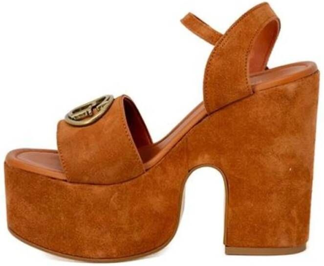 Guess Suede High Heel Pumps Collectie Brown Dames