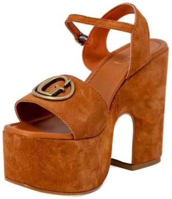 Guess Suede High Heel Pumps Collectie Brown Dames