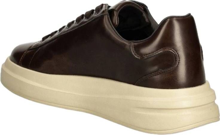 Guess Verweerde leren sneakers Brown Heren