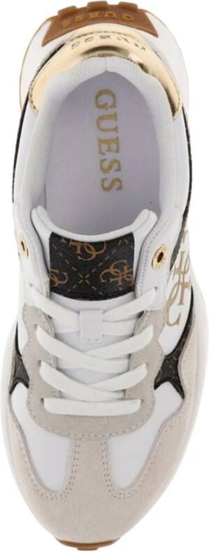 Guess Witte Casual Synthetische Rubberen Zool Sneakers White Dames