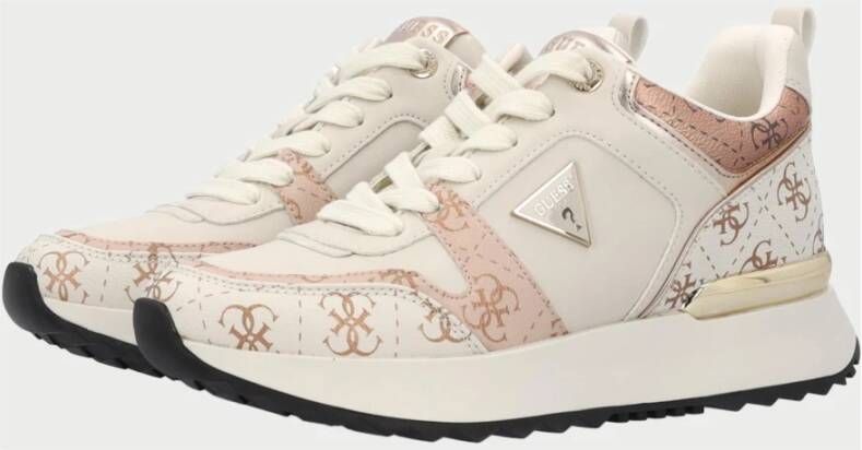 Guess Witte Eco-Leren Sneakers met Gelamineerde Inzet Multicolor Dames