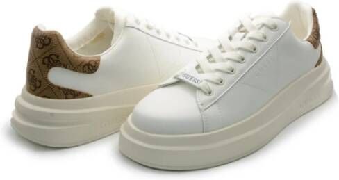 Guess Witte en beige sneakers met logo White Heren