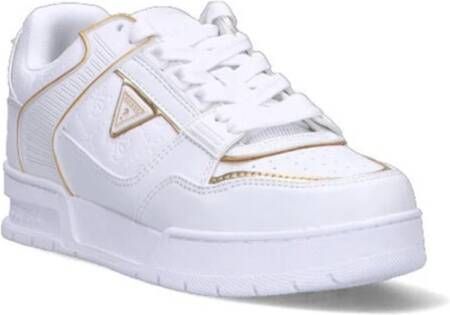 Guess Witte Gouden Veterschoenen voor Dames White Dames