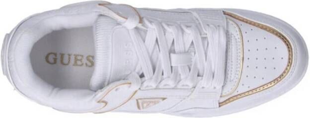 Guess Witte Gouden Veterschoenen voor Dames White Dames