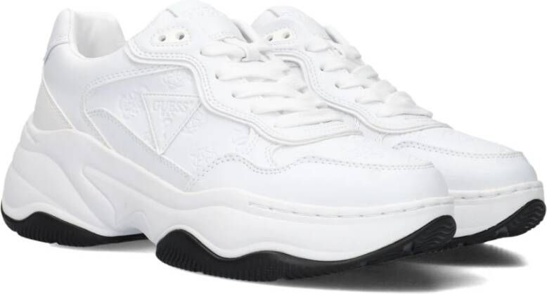 Guess Witte Leren Lage Sneakers White Dames