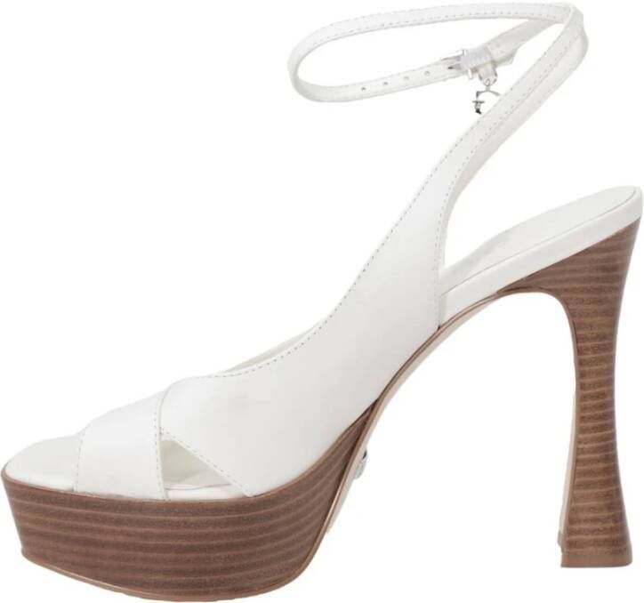 Guess Witte Platform Sandaal Peep Toe Schoenen White Dames