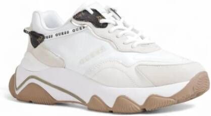 Guess Witte Polyethyleen Sneaker met Stof White Dames