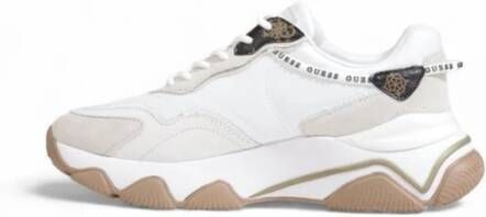 Guess Witte Polyethyleen Sneaker met Stof White Dames