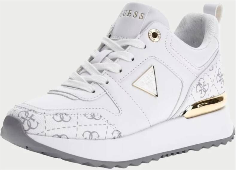 Guess Witte Sneakers met Gelamineerde Inzet White Dames