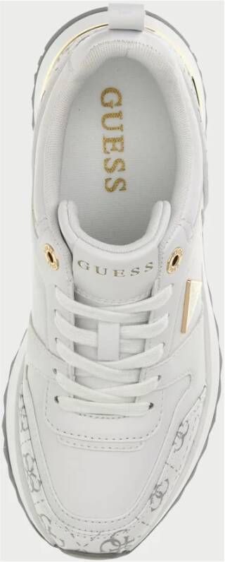 Guess Witte Sneakers met Gelamineerde Inzet White Dames