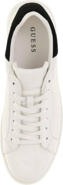 Guess Witte sportieve leren sneakers White Heren