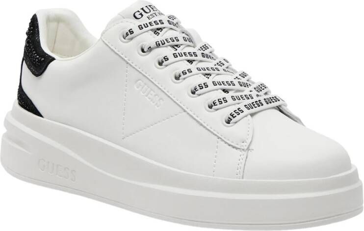 Guess Witte Zwarte Sneakers Elbina Fltelb White Dames