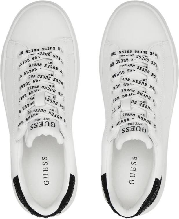 Guess Witte Zwarte Sneakers Elbina Fltelb White Dames