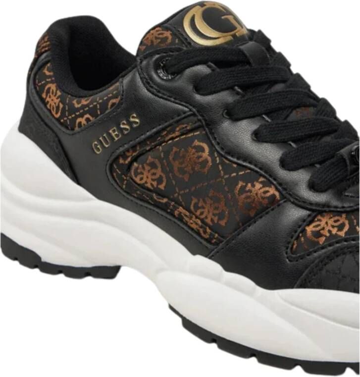 Guess Zwart Bruin Sneakers Samnie Flfsam Black Dames