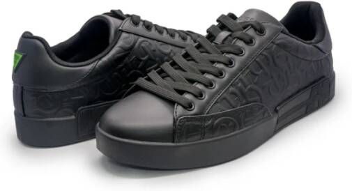 Guess Zwarte herensneakers met logodetails Black Heren