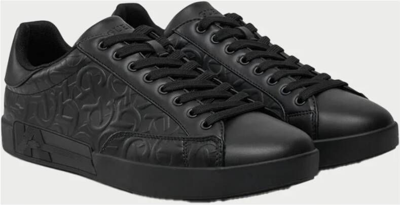 Guess Zwarte lage sneakers met all-over logo Black Heren