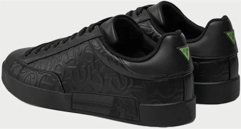 Guess Zwarte lage sneakers met all-over logo Black Heren