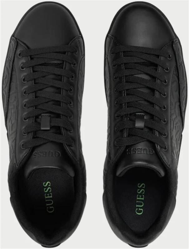 Guess Zwarte lage sneakers met all-over logo Black Heren