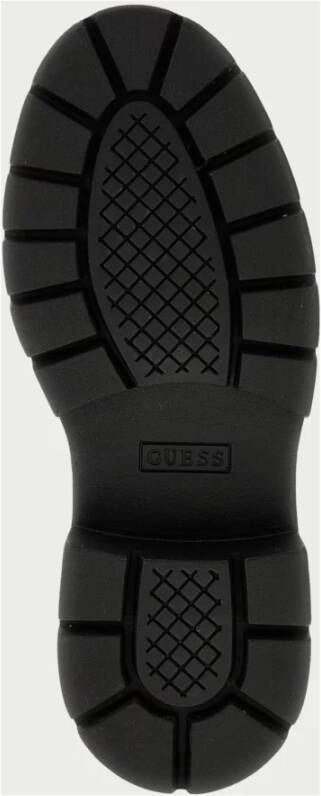 Guess Zwarte leren enkellaarzen met 4G-logo Black Dames