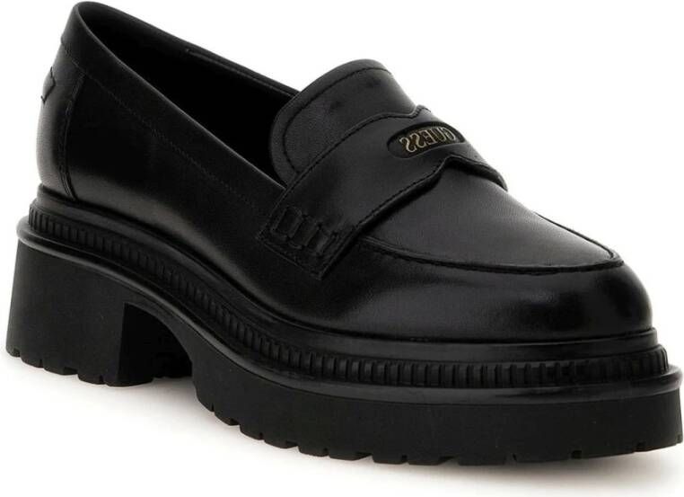 Guess Zwarte Leren Loafers voor Vrouwen Black Dames