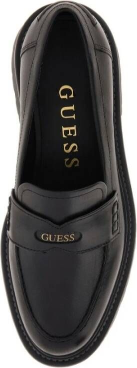 Guess Zwarte Leren Loafers voor Vrouwen Black Dames