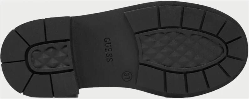 Guess Zwarte leren modieuze laarzen met monogramprint Black Dames