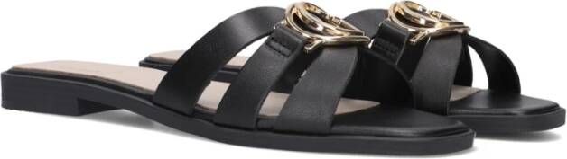 Guess Zwarte Leren Sandalen met Bandjes Symo Black Dames