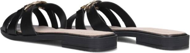 Guess Zwarte Leren Sandalen met Bandjes Symo Black Dames