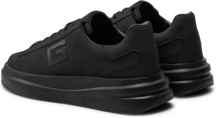 Guess Zwarte leren sneakers Elba Black Heren