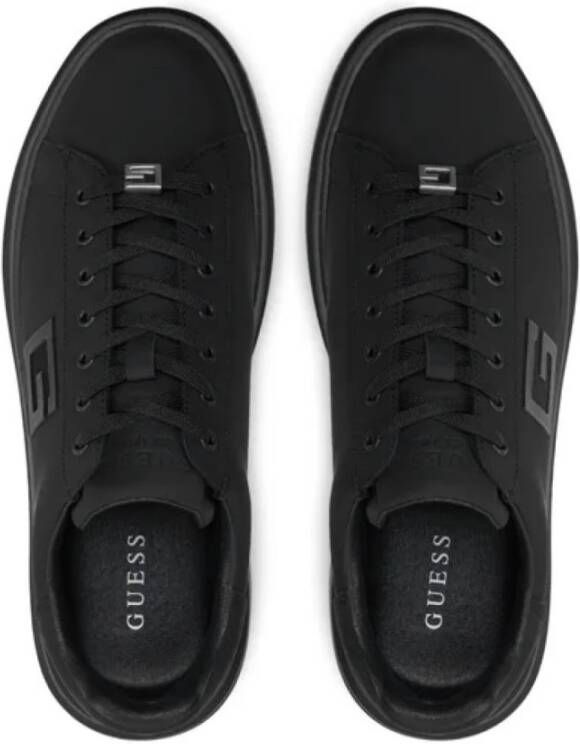 Guess Zwarte leren sneakers Elba Black Heren