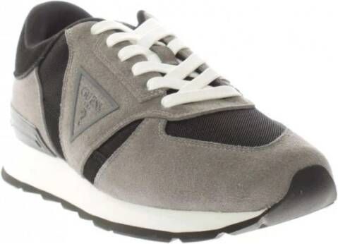 Guess Zwarte leren textielsneakers Gray Dames