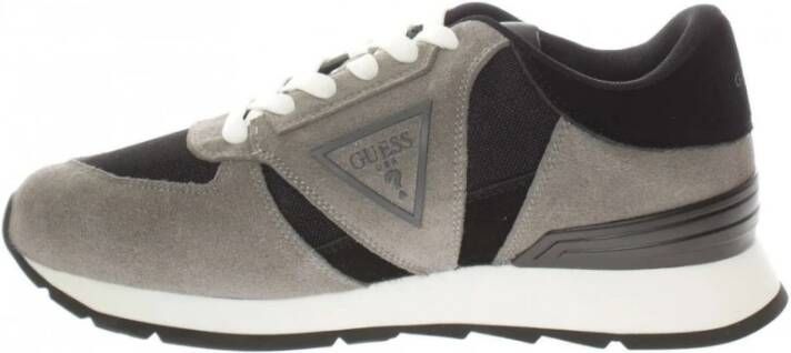 Guess Zwarte leren textielsneakers Gray Dames