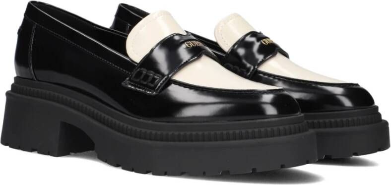 Guess Zwarte Loafers met Goud Logo Black Dames