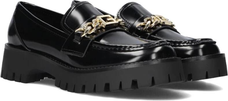 Guess Zwarte Loafers met Gouden Ketting Black Dames