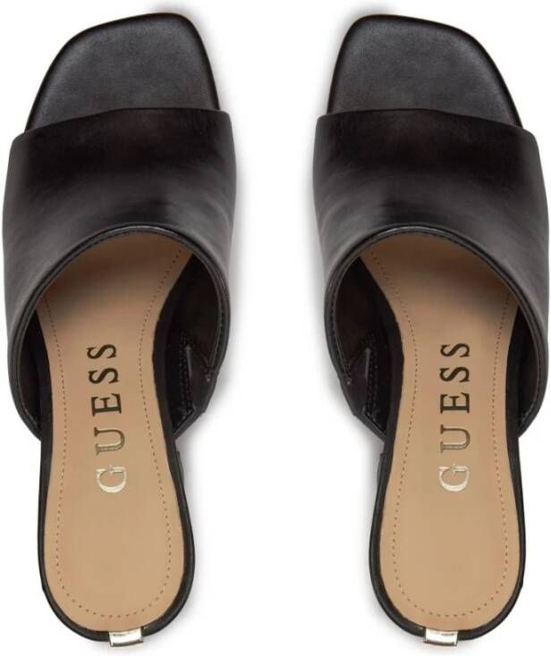 Guess Zwarte platte sandalen Keila Mules Black Dames