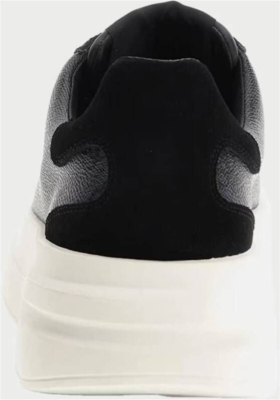 Guess Zwarte Sneakers 4G Logo Suède Inzetstukken Black Heren