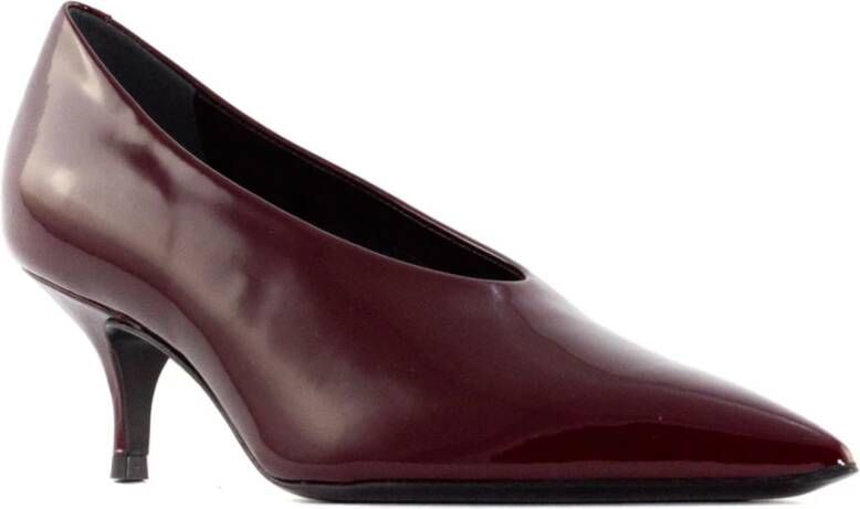 Guglielmo Rotta Bordeaux leren pumps met hak Red Dames