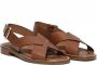 Guglielmo Rotta Elegant Crossed Leather Sandals Brown Dames - Thumbnail 2