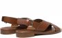 Guglielmo Rotta Elegant Crossed Leather Sandals Brown Dames - Thumbnail 3