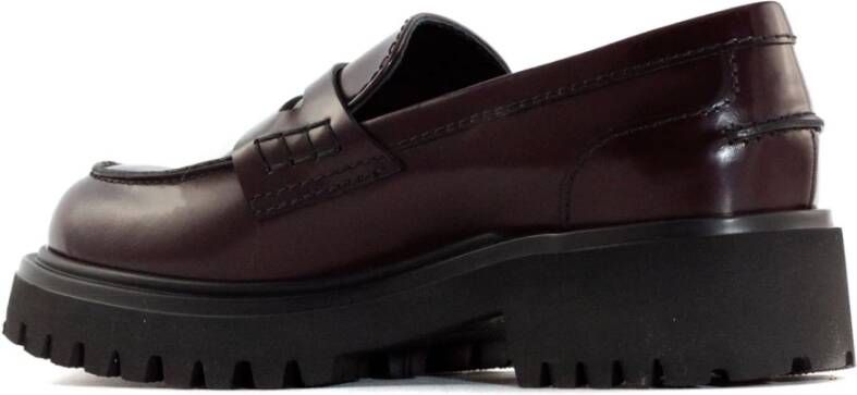 Guglielmo Rotta Bourgondische Leren Loafers met Maskerdetail Red Dames